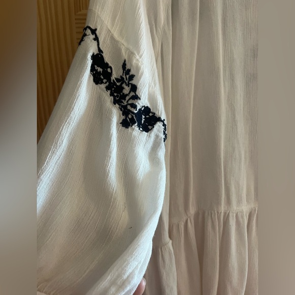 American Eagle Navy Blue and White Embroidered Round Drawstring Neck Size XL‎ - Picture 7 of 11